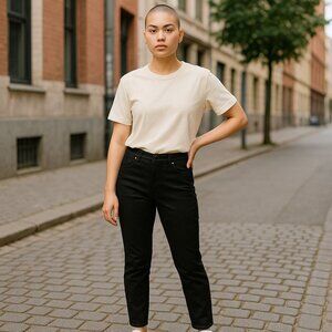 Kut from the Kloth DIANA Skinny Black Velvety Pants Ladies 12 NWT Minimalist